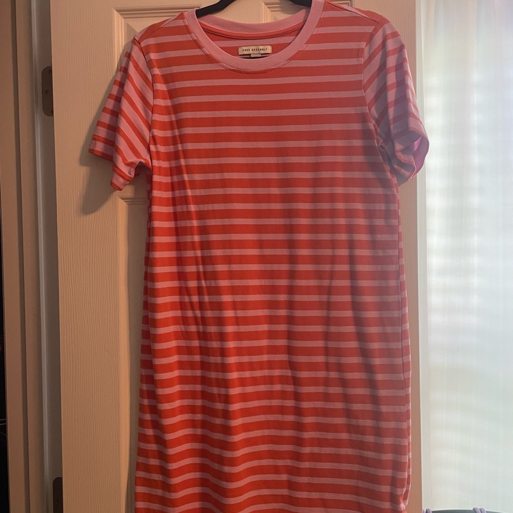 Casual Striped Pink Dress